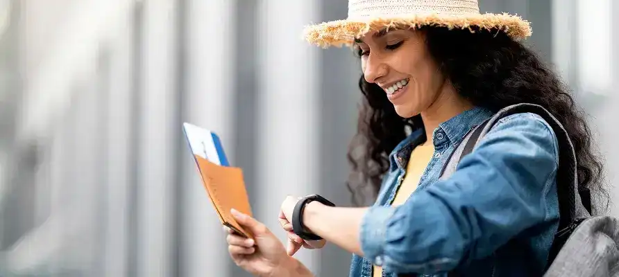 Woman checking phone